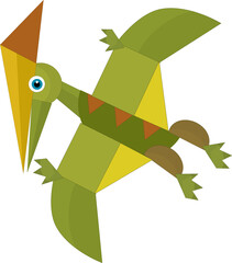 Cartoon dinosaur pterodactyl or other dino bird isolated illustration for kids © honeyflavour