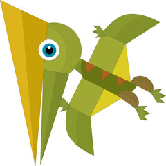 Cartoon dinosaur pterodactyl or other dino bird isolated illustration for kids © honeyflavour