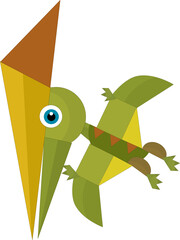 Cartoon dinosaur pterodactyl or other dino bird isolated illustration for kids © honeyflavour