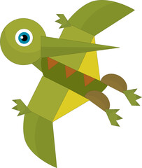 Cartoon dinosaur pterodactyl or other dino bird isolated illustration for kids © honeyflavour