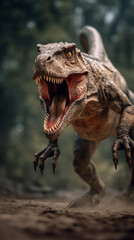 prehistoric - dinosaur - tyrannosaurus - velociraptor - Created with Generative AI technology.