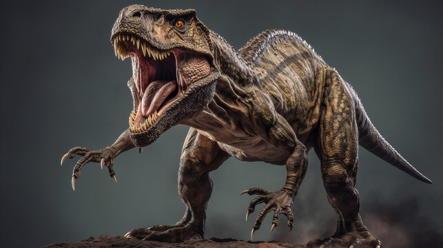 prehistoric - dinosaur - tyrannosaurus - velociraptor - Created with Generative AI technology.