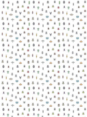 カラー昆虫パターン壁紙イラスト　縦向き