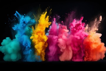 Obraz na płótnie Canvas Explosion of Color Powder. Generative ai