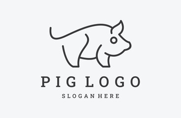 Creative pig logo design vector template