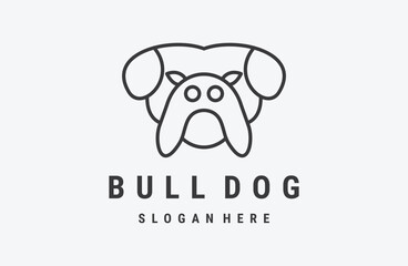 head bull dog  logo icon design vector illustration