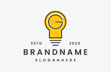 Letter g lamp logo icon design template vector illustration