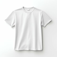 White Blank T-shirt on White Background. Generative ai