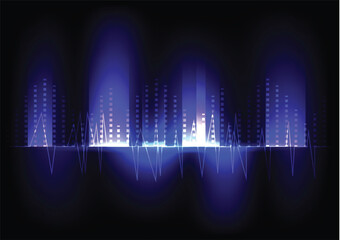 Sound wave rhythm background, technology concept, futuristic digital innovation background vector illustration