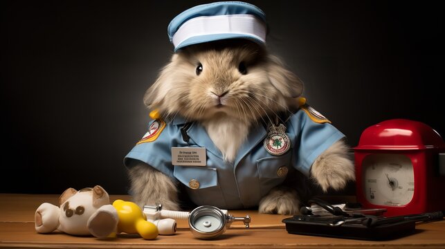 Fluffy Heroes: Paramedic Bunny in Action