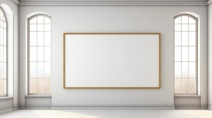 Mockup Frame Large Centered in Gold Bright Room with Window