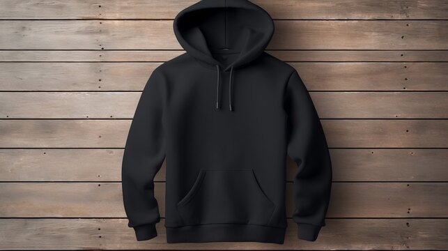 black hoodie large size clothing