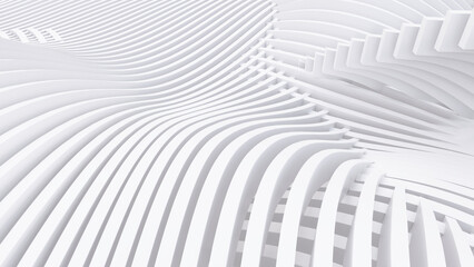 Naklejka premium Abstract Curved Shapes. White Circular Background.