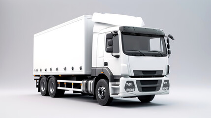 white truck isolated cargo truck delivery truck