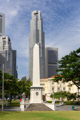 Fototapeta na wymiar The Dalhousie Obelisk in the Civic District of SIngapore
