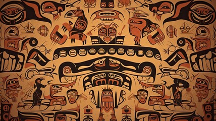 Native Canadian artwork concept, graphic banner for Canada artwork, AI