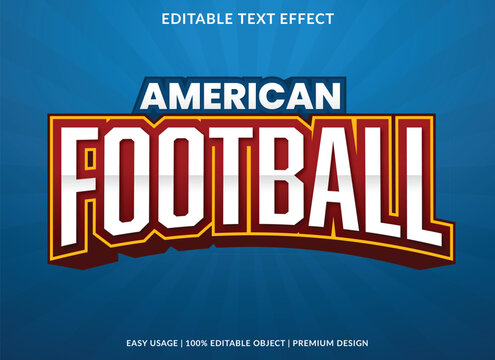 american football editable text effect template with abstract background use for business brand and logo