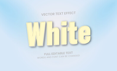White 3d text, Editable text effect
