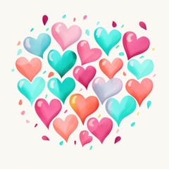  colorful hearts are shown in a heart shape