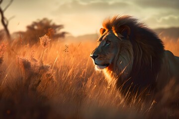Lion resting portrait 