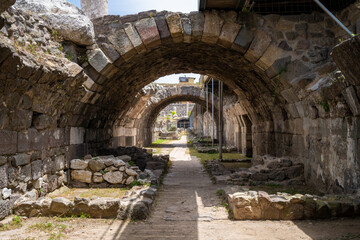 Fototapeta na wymiar The Agora of Smyrna, alternatively known as the Agora of Izmir is an ancient Roman agora located in Smyrna.