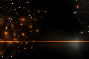 Abstract dynamic black background in gold and pink and silver colour, sci-fic, technology, glitter, light, 