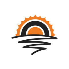 sun logo template. Icon Illustration Brand Identity. Isolated and flat illustration. Vector graphic