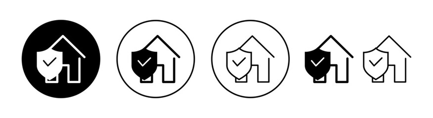 home insurance icon set  for web and mobile app. home protection sign and symbol