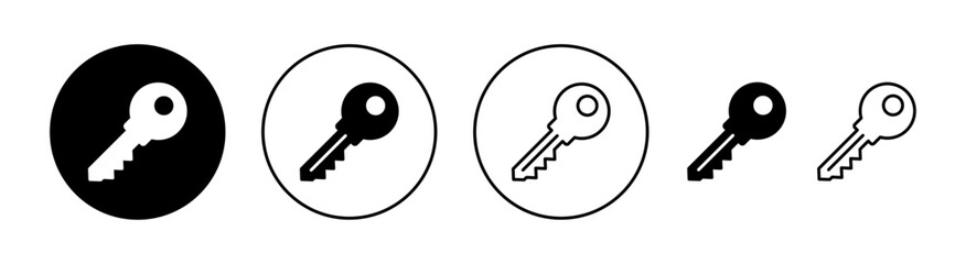 Key icon set for web and mobile app. Key sign and symbol.