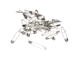 Safety Pin brooch pour fall down, explosion in air. Many safety pin big size splash fly in group...