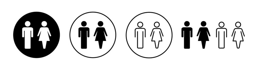 Fototapeta na wymiar Man and woman icon set for web and mobile app. male and female sign and symbol. Girls and boys