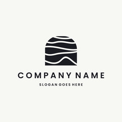 Mountain desert Logo vector design template black logo and white background