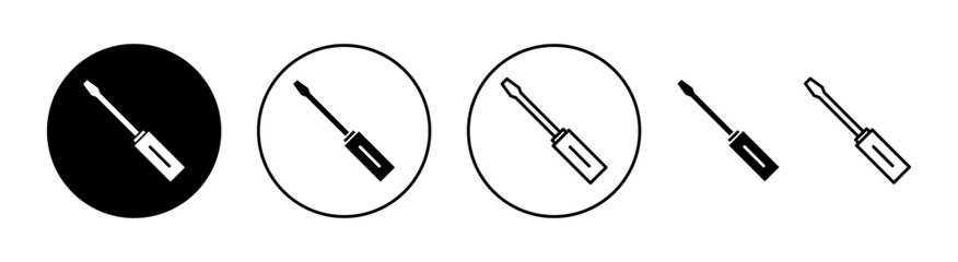 Screwdriver icon set for web and mobile app. tools sign and symbol