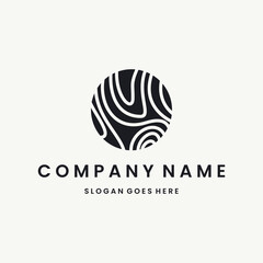 Wood Logo vector design template black logo and white background