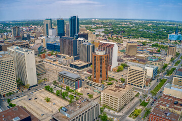 Fototapeta premium Aerial View of Winnipeg, Manitoba during Summer
