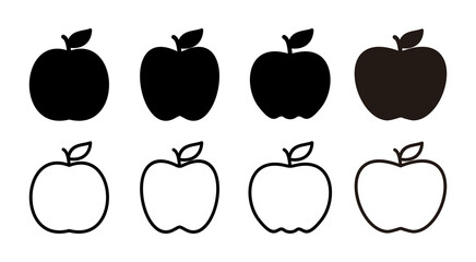 Apple icon set illustration. Apple sign and symbols for web design.