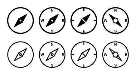 Compass icon set illustration. arrow compass icon sign and symbol