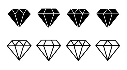 Diamond icon set illustration. diamond gems sign and symbol