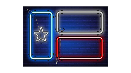 Texas Neon Flag with chords and Clamps