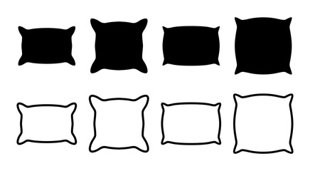 Pillow icon set illustration. Pillow sign and symbol. Comfortable fluffy pillow