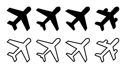 Plane icon set illustration. Airplane sign and symbol. Flight transport symbol. Travel sign. aeroplane