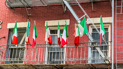Italian Flags on Balcony