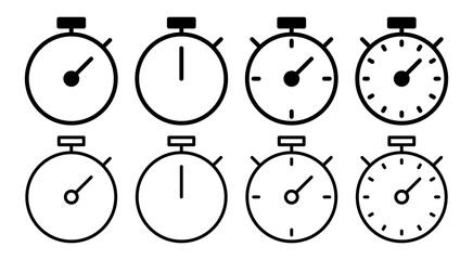 stopwatch icon set illustration. Timer sign and symbol. Countdown icon. Period of time