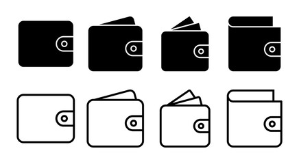 Wallet icon set illustration. wallet sign and symbol