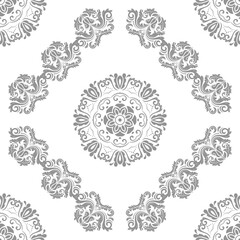 Orient classic light silver pattern. Seamless abstract background with vintage elements. Orient background. Ornament for wallpaper and packaging
