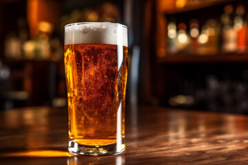 Fototapeta na wymiar beer pint pub drink gold foam glass alcohol lager beverage. Generative AI.