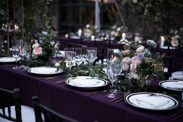 Beautiful Wedding Flowers Bouquet Event Design Arrangement Floral Events Reception Ceremony Love Romantic Tableware Silverware Invitation Centerpiece Glass Bokeh Background Garden Nature Pretty Lights