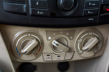 Fototapeta premium Control panel car air conditioner dashboard.