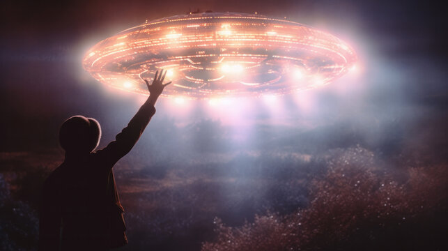 Alien Abduction - UFO - Created with Generative AI technology.