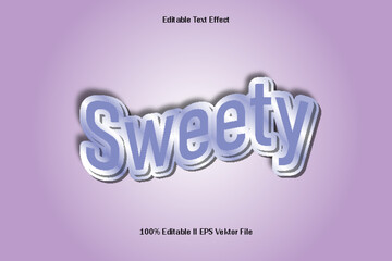 Sweety Editable Text Effect Emboss Cartoon Gradient Style